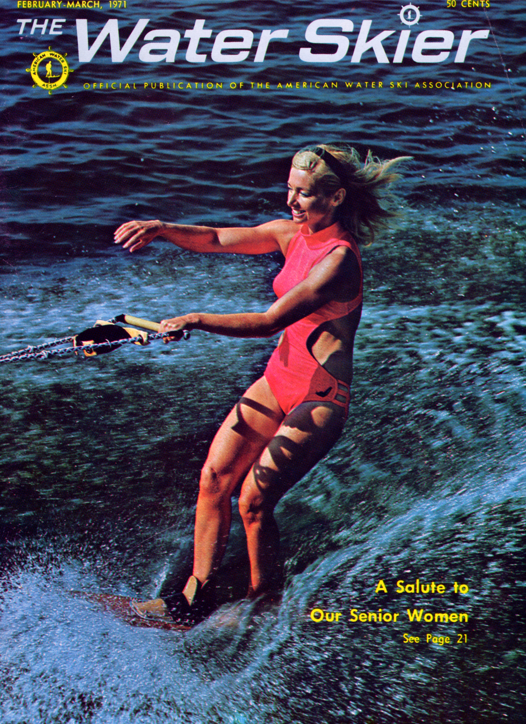 Artis Price on the cover of The Water Skier - Feb-March issue, 1971, used with permission